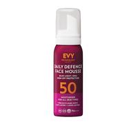 EVY Mousse Giornaliera (75ml) con Protezione Solare SPF 50 - tecnologia anti-invecchiamento avanzata, idratante, senza profumo, vegan. Programma di Sensibilizzazione contro il Cancro della Pelle