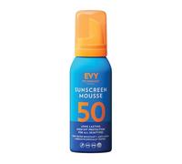 EVY Sport Protezione Solare Mousse SPF 50 - estremamente resistente al sudore e all'acqua, crema solare idratante a lunga durata. Senza microplastica, senza profumo, vegan