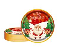 EVYIENEN 50 piatti di carta per feste di Natale, 17,8 cm, usa e getta, piatti di carta da dessert a tema natalizio, per regali di Natale e feste (A)