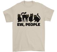 Ew People Cats Funny T-Shirt Uomo 100% Cotone Maglia Jersey