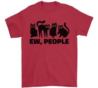 Ew People Cats Funny T-Shirt Uomo 100% Cotone Maglia Jersey