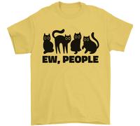 Ew People Cats Funny T-Shirt Uomo 100% Cotone Maglia Jersey