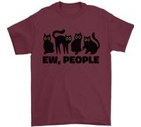 Ew People Cats Funny T-Shirt Uomo 100% Cotone Maglia Jersey