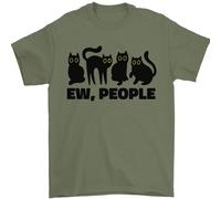 Ew People Cats Funny T-Shirt Uomo 100% Cotone Maglia Jersey