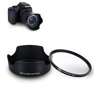 EW63C Paraluce Baionetta e Filtro UV per Canon RF-S 14-30 mm F4-6,3 su EOS R50 V, EF-S 18-55 mm F3.5-5.6 F4-5.6 RF 24-50 mm F4.5-6.3 IS STM, Paraluce Reversibile Sostituisce Canon EW-63C