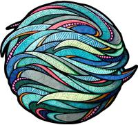 EWA Eco-Wod-Art- Blue Planet L Wooden Box