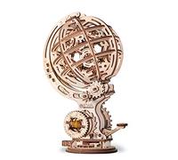 EWA Eco-Wood-Art- Kinetic Globe Globo CINETICO Meccanico Tridimensionale-Puzzle per Adulti e Adolescenti-Collezione Senza colla-205 Dettagli, Colore Natura