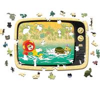 EWA Eco-Wood-Art-La Serie composta da 12 Puzzle Unici e Colorati basati sulle Trame dei Famosi Film d'animazione dello Studio SOYUZMULTFILM, Colore Multicolore, THE LITTLE LION AND THE TURTLE