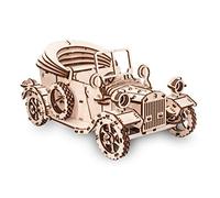 EWA Eco-Wood-Art- RETROCAR retrò Auto Meccanico Tridimensionale-Puzzle per Adulti e Adolescenti-Collezione Senza colla-315 Dettagli, Colore Natura