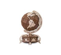 EWA Eco-Wood-Art- The Globe (Brown) Globo Meccanico Tridimensionale-Puzzle per Adulti e Adolescenti-Collezione Senza colla-393 Dettagli, Colore Marrone, 19.9 x 12.6 x 12.6, 393