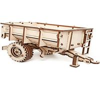 EWA Eco-Wood-Art- Trailer for Mechanical Wooden 3D-Puzzle of The all-Wheel-Drive Tractor BELARUS-82 by LUNOKHOD Meccanico Legno Adulti e Adolescenti-Montaggio Senza colla-68 Pezzi, Colore Naturale