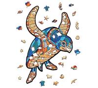 Eco Wood Art EWA229 Puzzle da 80 Pezzi Sagomato in Legno - Tartaruga (S) con Box