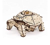 EWA Eco-Wood-Art- Turtle Tartaruga Meccanico Tridimensionale in Legno-Puzzle per Adulti e Ragazzi-Assemblato Senza colla-269 Dettagli, Colore Natura
