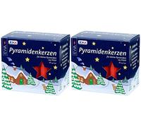 EWA - Kerzen 24 candele a piramide, 14 mm, colore: rosso