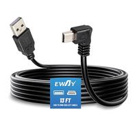 EWAY Cavo di alimentazione mini USB per Dash Cam Rexing V1 Pro V5 V3 Byakov S6 Rove R2-4K Dashcam registratore, USB 2.0 A a 90 gradi angolo sinistro Mini-B cavo di ricarica adattatore caricabatteria