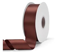 Ewaymado - Nastro di raso double face, colore marrone, 3,5 x 50 m, nastro in tessuto perfetto per matrimoni e feste, confezioni regalo, cucito, artigianato