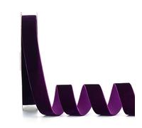 Ewaymado Nastro di velluto viola, 2,5 cm x 20 m, ideale per confezioni regalo, fiocchi per capelli, Natale, decorazioni per feste di nozze (2,5 cm viola)