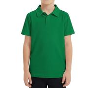 Ewbob Polo per bambini, unisex, per uniforme scolastica, a maniche corte, per bambini dai 3 ai 14 anni, Verde, 5-6 Years