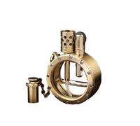 EWDHJK Accendino a Cherosene retrò in Metallo Rotondo, Mola con Serbatoio Olio Trasparente visibile, Riutilizzabile, Adatto Come Regalo for Uomo(Metallic)