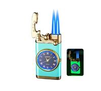 EWDHJK Accendino Portatile a Fiamma Blu a Fuoco Diretto con Impugnatura Regolabile, Adatto for Accendere Candele, caminetti e Campeggio. Un Regalo Perfetto for Gli (Gas Non Incluso).(Cyan)
