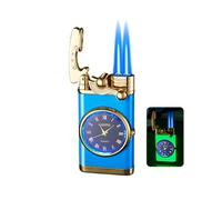 EWDHJK Accendino Portatile a Fiamma Blu a Fuoco Diretto con Impugnatura Regolabile, Adatto for Accendere Candele, caminetti e Campeggio. Un Regalo Perfetto for Gli (Gas Non Incluso).(Blue)