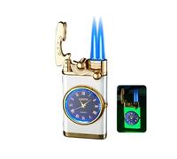 EWDHJK Accendino Portatile a Fiamma Blu a Fuoco Diretto con Impugnatura Regolabile, Adatto for Accendere Candele, caminetti e Campeggio. Un Regalo Perfetto for Gli (Gas Non Incluso).(White)