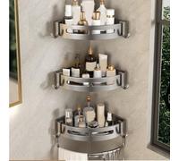 EWDHJK Semplice portaoggetti angolare for doccia da bagno, antiruggine for, ad asciugatura rapida for, porta shampoo for in acciaio inossidabile resistente (non richiede foratura)(Silver3pc)