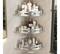 EWDHJK Semplice portaoggetti angolare for doccia da bagno, antiruggine for, ad asciugatura rapida for, porta shampoo for in acciaio inossidabile resistente (non richiede foratura)(Silver2pc)