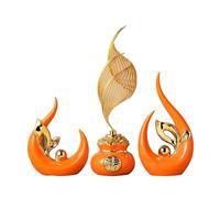 EWDHJK Set Artistico Composto da Tre Pezzi for cantinette, mobili TV e Decorazioni for Il Soggiorno, in Stile Astratto, Adatto for Decorazioni di Sale da Pranzo e soggiorni.(Orange)