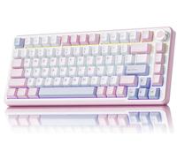 EWEADN GS75 Tastiera meccanica senza fili, 75% Giunto per tastiera da gioco, tastiera personalizzata sostituibile a caldo con RGB, manopola, PBT BT5.0/2.4G/USB-C tastiera cremosa (interruttore