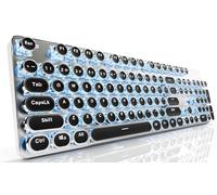 EWEADN TK950 - Tastiera meccanica senza fili, 104 tasti, con retroilluminazione blu, anti-ghosting, interruttore blu, Bluetooth/2,4 GHz/cablata, colore nero