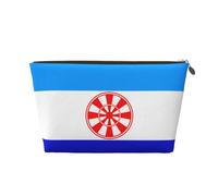 Ewenke - Borsa da viaggio in pelle con motivo bandiera nazionale da donna, borsa da viaggio portatile di grande capacità con cerniera, Oro, Taglia unica