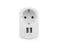EWENT ADATTATORE COMPATTO CON PRESA SCHUKO + 2 USB EW1211