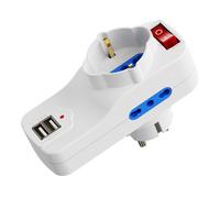 EWENT ADATTATORE ELETTRICO 3 PRESE 2P USB-A SCHUKO 16A EW1194