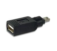 Ewent Adattatore USB 2.0 Tipo A/Femmina a Mini/Maschio 5 Pin, Copriconnettore in PVC, Schermato, Nero