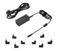 Ewent Caricatore Universale 45W per PC Portatile, Alimentatore Notebook a 8 Connettori (NO USB-C) per Samsung, Acer, HP, ASUS, Toshiba, Protezione OTP/OVP/OCP/OLP, Cavo DC 1.5mt - Cavo AC 1.5mt