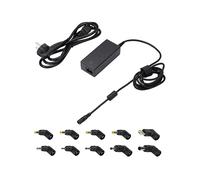 Ewent Caricatore Universale 65W per PC Portatile, Alimentatore Notebook a 10 Connettori (NO USB-C) per HP, ACER, SAMSUNG, DELL, LENOVO, ASUS, Protezione OTP/OVP/OCP/OLP, Cavo DC 1.5mt - Cavo AC 1.5mt