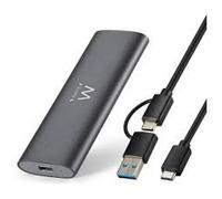 Ewent Box Esterno USB 3.2 Gen2 per SSD M.2 NVMe PCIe - Custodia Case Hard Disk in Alluminio, supporta Key M 2230-2280, velocità fino a 10 Gbps, senza viti, compatibile USB-C / A, UASP & TRIM