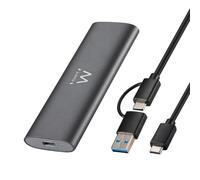 Ewent Box Esterno USB 3.2 Gen2 per SSD M.2 NVMe PCIe - Custodia Case Hard Disk in Alluminio, supporta Key M 2230-2280, velocità fino a 10 Gbps, senza viti, compatibile USB-C / A, UASP & TRIM