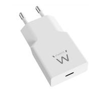 Ewent Caricatore USB C, Caricabatterie Rapido GaN Fast USB-C PD 20W, Slim Design Ultrasottile, Alimentatore per Smartphone, iPhone di nuova generazione, iPad, Tablet, Airpods, Auricolari, Bianco