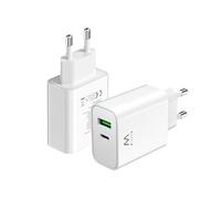 Caricabatterie USB C, Caricatore per iPhone 15/14/13/12/11/Pro/Max/Mini/SE/X/XR/XS/8/7, iPad Pro/Air, Air/Pods Pro, Samsung Galaxy Note, Huawei, XiaoMi etc., 2-porte,30W Type C Super Veloce