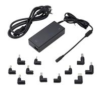 Ewent Caricatore Universale 90W per PC Portatile, Alimentatore Notebook a 11 Connettori (NO USB-C) per HP,ACER,SONY,SAMSUNG,DELL,LENOVO,ASUS, Protezione OTP/OVP/OCP/OLP, Cavo DC 1.5mt - Cavo AC 1.5mt