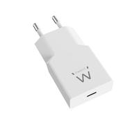 Ewent Caricatore USB C, Caricabatterie Rapido GaN Fast USB-C PD 20W, Slim Design Ultrasottile, Alimentatore per Smartphone, iPhone di nuova generazione, iPad, Tablet, Airpods, Auricolari, Bianco