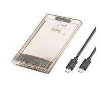 Ewent Case SSD/HDD USB-C (USB 3.2 Gen1) SuperSpeed 5 Gbps - Box esterno per Hard Disk 2,5″ SATA fino a 9.5mm, Supporto UASP, Custodia trasparente, Installazione senza viti, Compatibile Windows/Mac