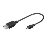 Ewent Cavo Adattatore USB 2.0 Tipo A/Femmina a Micro/Maschio, 17cm, Nero