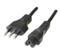 Ewent Cavo Alimentazione per PC, Notebook, Laptop e Monitor, Spina Italiana 10A a Presa Tripolare Topolino, Trifoglio, Lunghezza: 1,80 Metri EW-190104-020-N-P