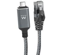 Ewent Cavo da Ethernet a USB-C, Adattatore USB C a Ethernet Gigabit RJ45,Collegamento Rapido e Diretto,Compatibile con Thunderbolt 4/5,per MacBook,Laptop e dispositivi USB4, Cavo intrecciato,3 METRI