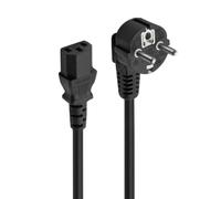Ewent Cavo di Alimentazione Schuko a IEC C13, 1,5 m, Spina Angolata 90°, H05VV-F 3G 0,75 mm², per PC e Monitor, Nero