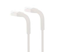 Cavo di Rete Ethernet Cat.6A Slim 0,5m, Patch Cable U/FTP RJ45 Maschio/Maschio, 100% Rame, 32AWG, Alta Velocità 10 Gbit/s, Guaina PVC Flessibile, Cavo Internet Ultra Veloce Bianco