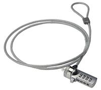 Ewent Cavo di sicurezza con lucchetto a combinazione, cavo di sicurezza per notebook, laptop, PC, proiettori, robusto cavo di sicurezza combinato in acciaio, cavo lungo 1,5 metri, 1 pezzo